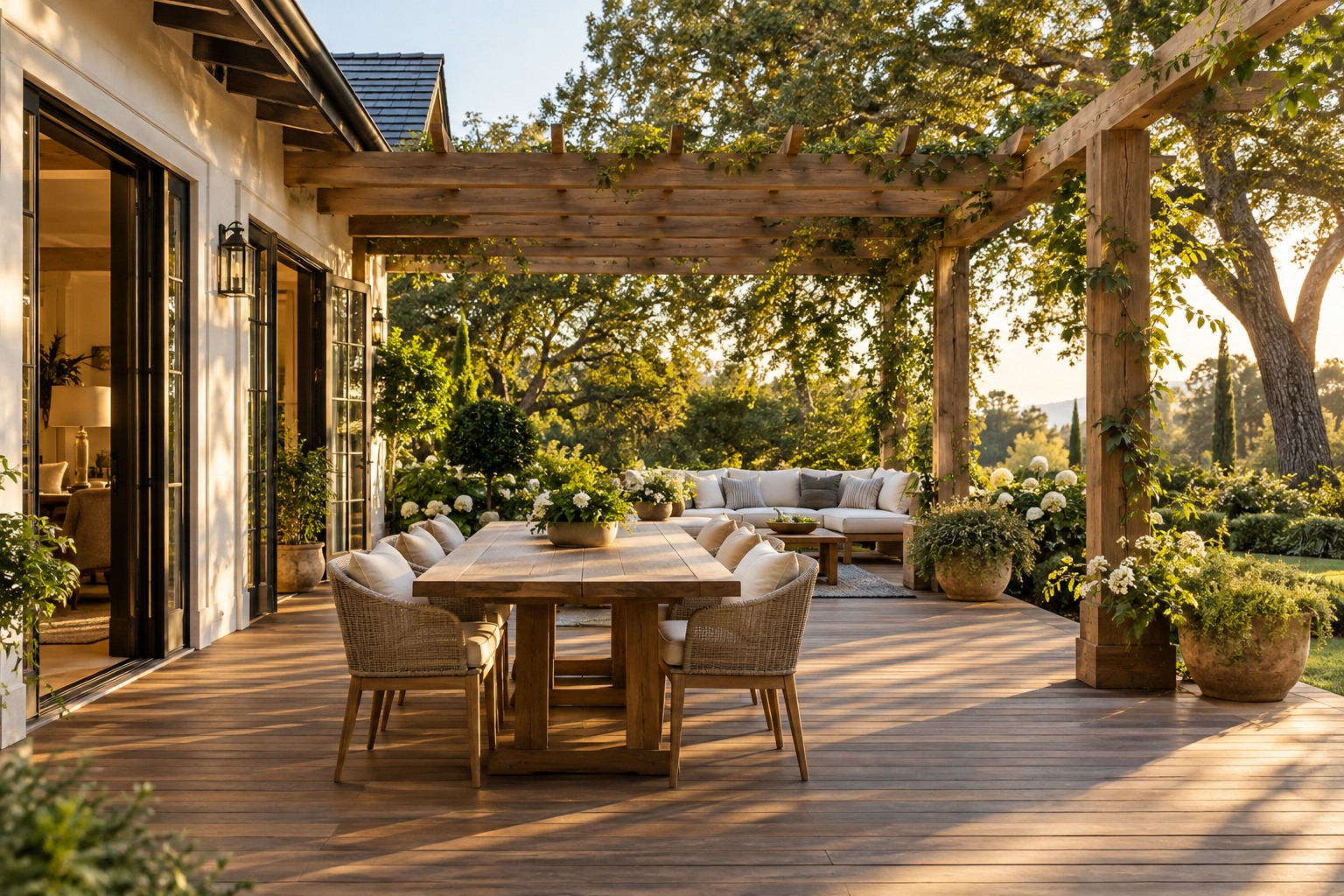 Cedar deck and garden design inspiration